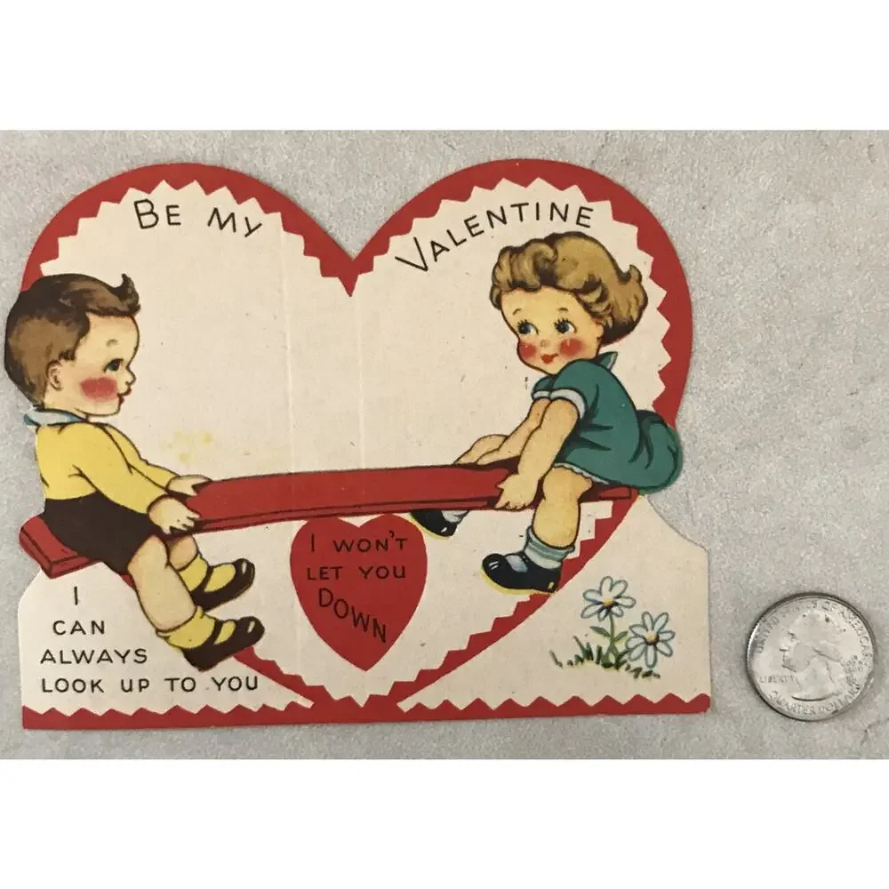Vtg 30s A-Meri-Card I Won’t Let You Down Be My Valentine Card Valentines Day